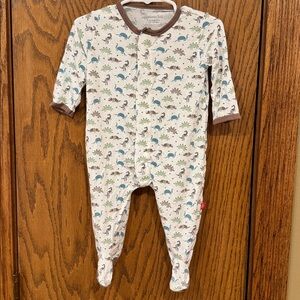 Magnetic Me Dinosaur Print Footie - Blue, Green, Brown